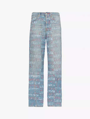 Lanvin Twisted brand-patch jeans
