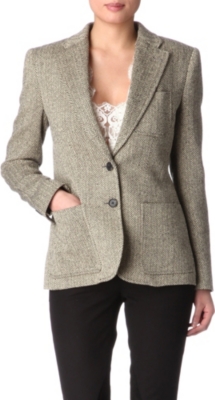 RALPH LAUREN Raw silk herringbone jacket