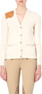 RALPH LAUREN Leather-patch cardigan