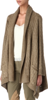 RALPH LAUREN Draped cable-knit cardigan
