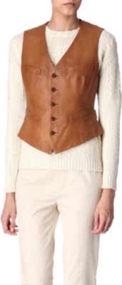 RALPH LAUREN Bartley leather waistcoat