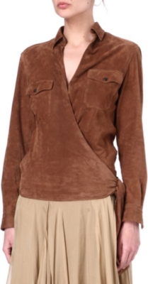 RALPH LAUREN Ranger self-tie suede shirt
