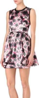 JUICY COUTURE Rose-printed satin dress