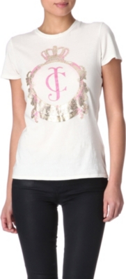 JUICY COUTURE Embellished crest t-shirt