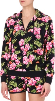 JUICY COUTURE Relaxed floral-print hoody