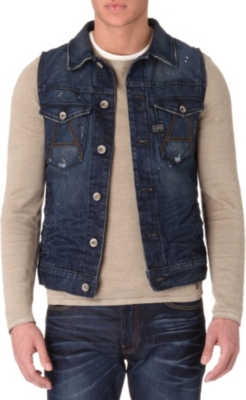 G STAR A-Crotch denim gilet