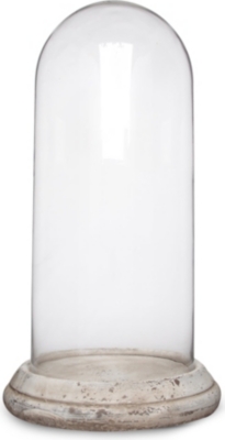 ONE WORLD Large glass dome with stone base 66cm