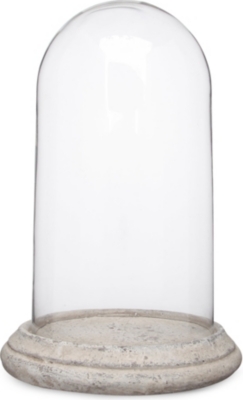 ONE WORLD Small glass dome with stone base 48cm