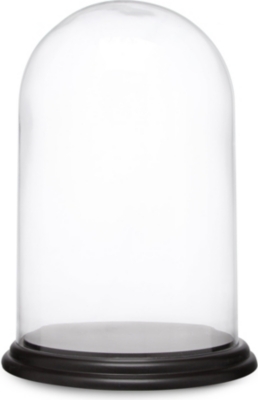 ONE WORLD Glass dome with wooden base 41cm