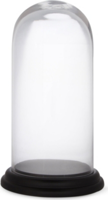 ONE WORLD Glass dome with wooden base 34cm
