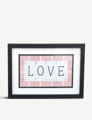 VINTAGE PLAYING CARDS I LOVE YOU frame
