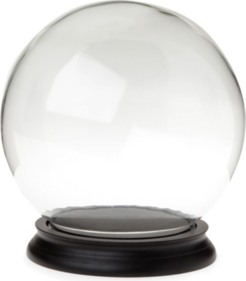 MISS ETOILE Medium round glass dome with black base