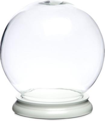 MISS ETOILE Medium round glass dome with white base