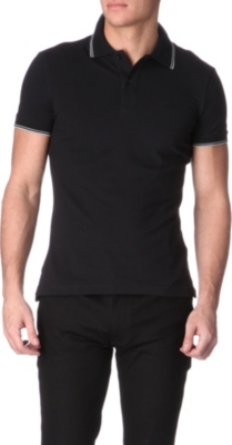 ARMANI JEANS Embroidered-logo polo shirt