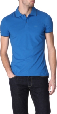 ARMANI JEANS Embroidered-logo polo shirt