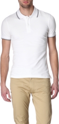 ARMANI JEANS Embroidered-logo polo shirt