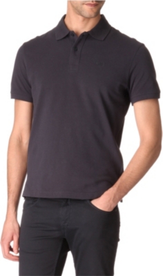 ARMANI JEANS Plain cotton-piqué polo shirt