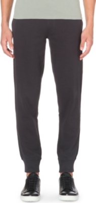 ARMANI JEANS Embroidered-logo cuffed jogging bottoms