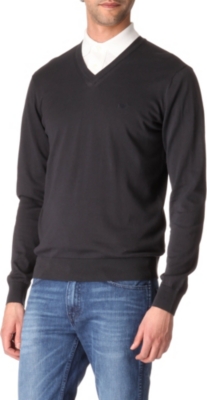 ARMANI JEANS V-neck tonal logo jumper
