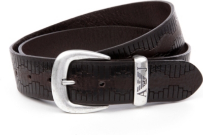 ARMANI JEANS Embossed leather belt