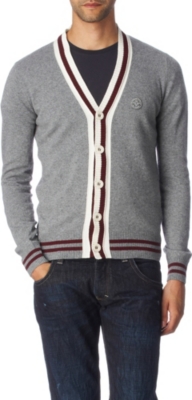 ARMANI JEANS Contrast trim cardigan (Grey