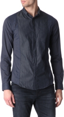 ARMANI JEANS Striped chambray shirt