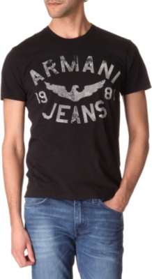 ARMANI JEANS Flock logo t-shirt