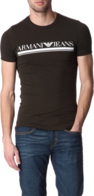 ARMANI JEANS Linear logo t-shirt