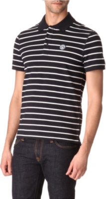 ARMANI JEANS Striped piqué polo shirt
