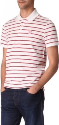 ARMANI JEANS Striped piqué polo shirt