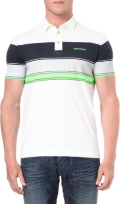 ARMANI JEANS Block-striped polo shirt