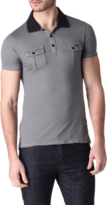 ARMANI JEANS Contrast-collar polo shirt