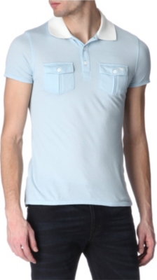 ARMANI JEANS Contrast-collar polo shirt