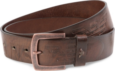 ARMANI JEANS Embossed leather belt