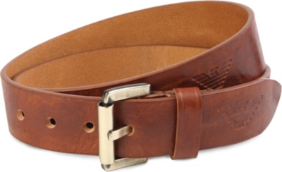 ARMANI JEANS Embossed leather belt