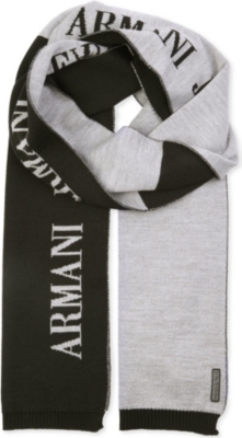 ARMANI JEANS Two-tone logo scarf