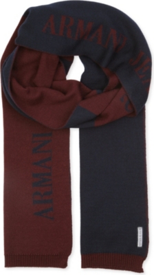 ARMANI JEANS Two-tone logo scarf