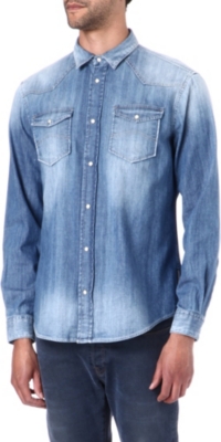 ARMANI JEANS Washed denim shirt