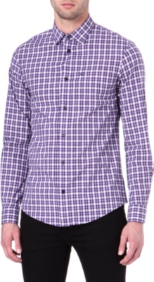ARMANI JEANS Window-check slim-fit shirt