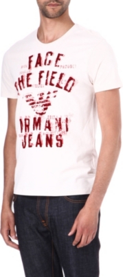 ARMANI JEANS Flock-print t-shirt