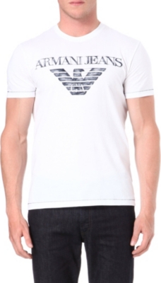 ARMANI JEANS Sketched logo t-shirt