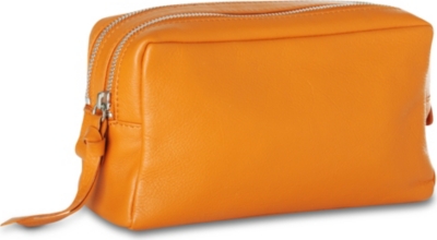 MAKE Leather wash bag medium (Orange