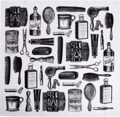IZOLA Barber Shop shower curtain