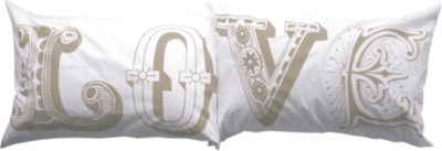 LUSH DESIGNS Love pillowcases beige