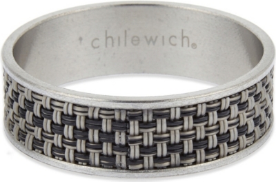 CHILEWICH Mini Basketweave napkin rings pair