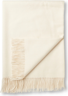 BRONTE Alpaca natural cream throw