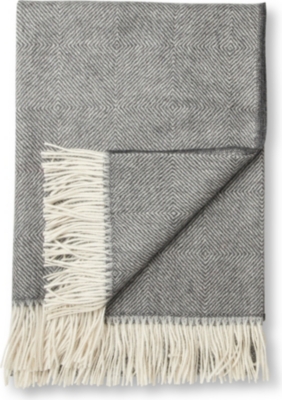 BRONTE Alpaca grey diamond throw