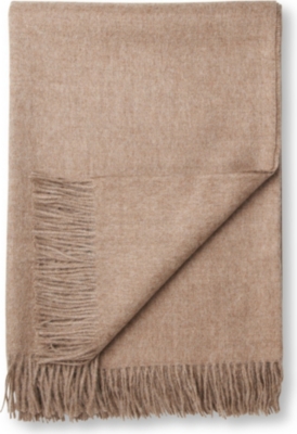BRONTE Alpaca natural brown throw