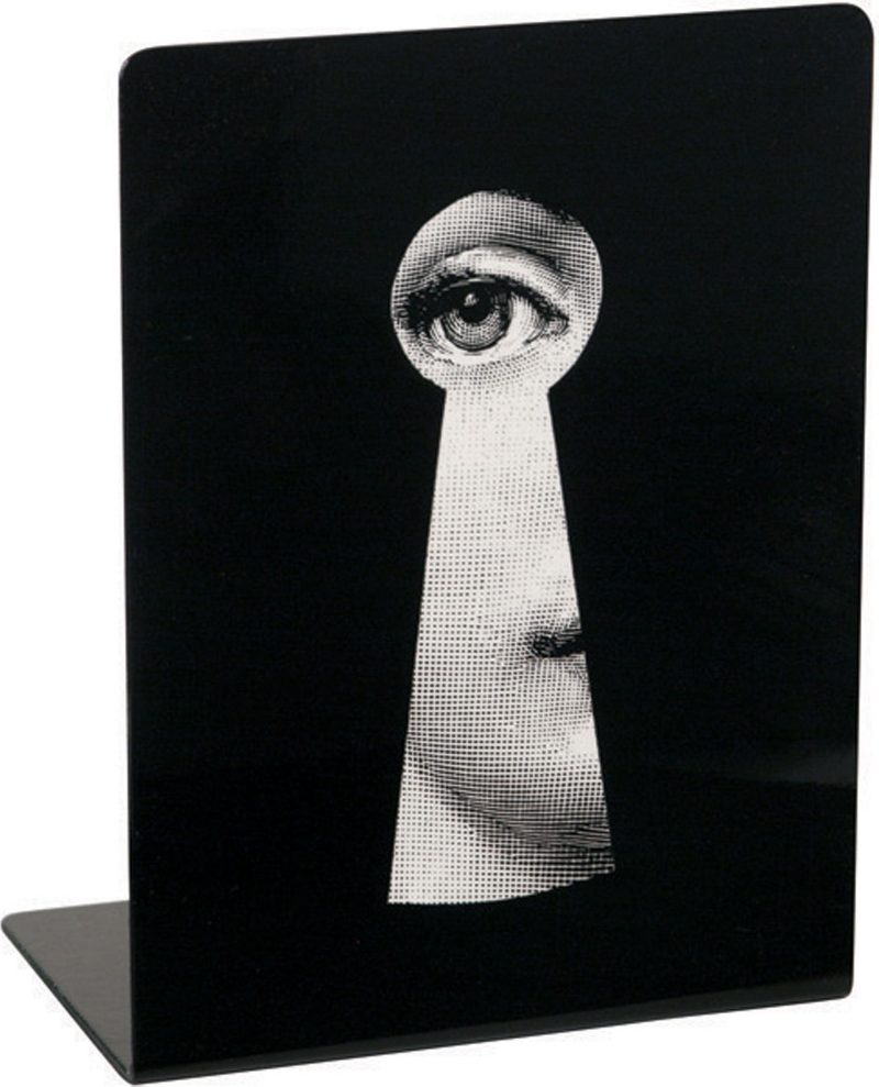Viso Face Through Keyhole bookends black   FORNASETTI   Home decor