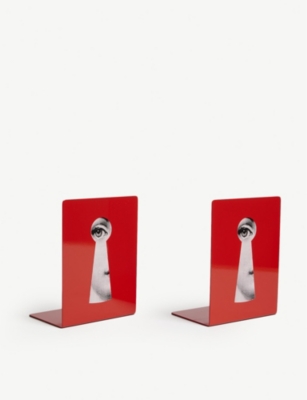 FORNASETTI Viso 'Face Through Keyhole' bookends